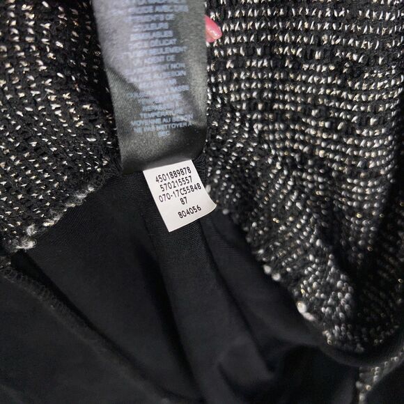 Chicos Travelers Jacket Womens 3 Black Metallic Chevron Open Boho Resort Evening - Picture 12 of 13